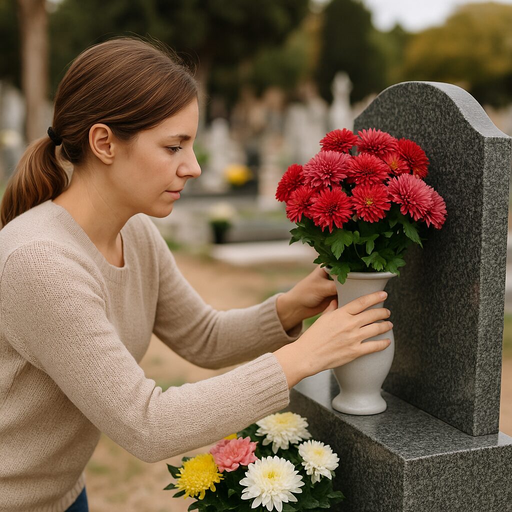 flores en el cementerio 